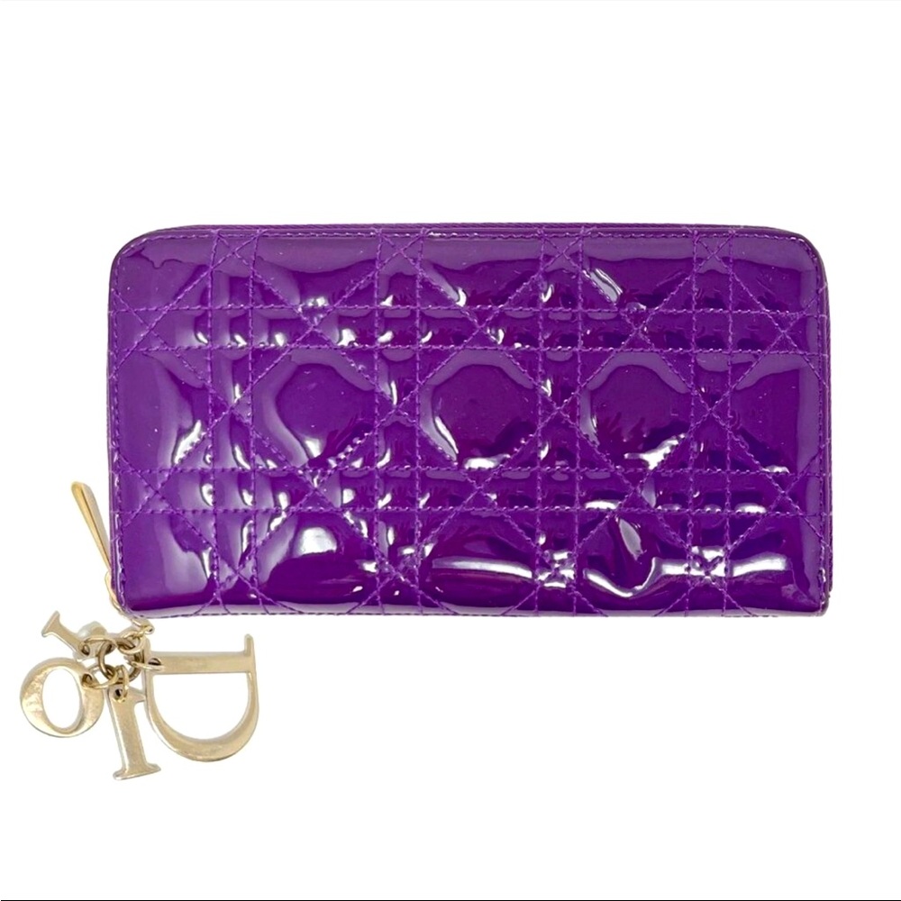 💜Dior Purple Patent Leather Wallet💜